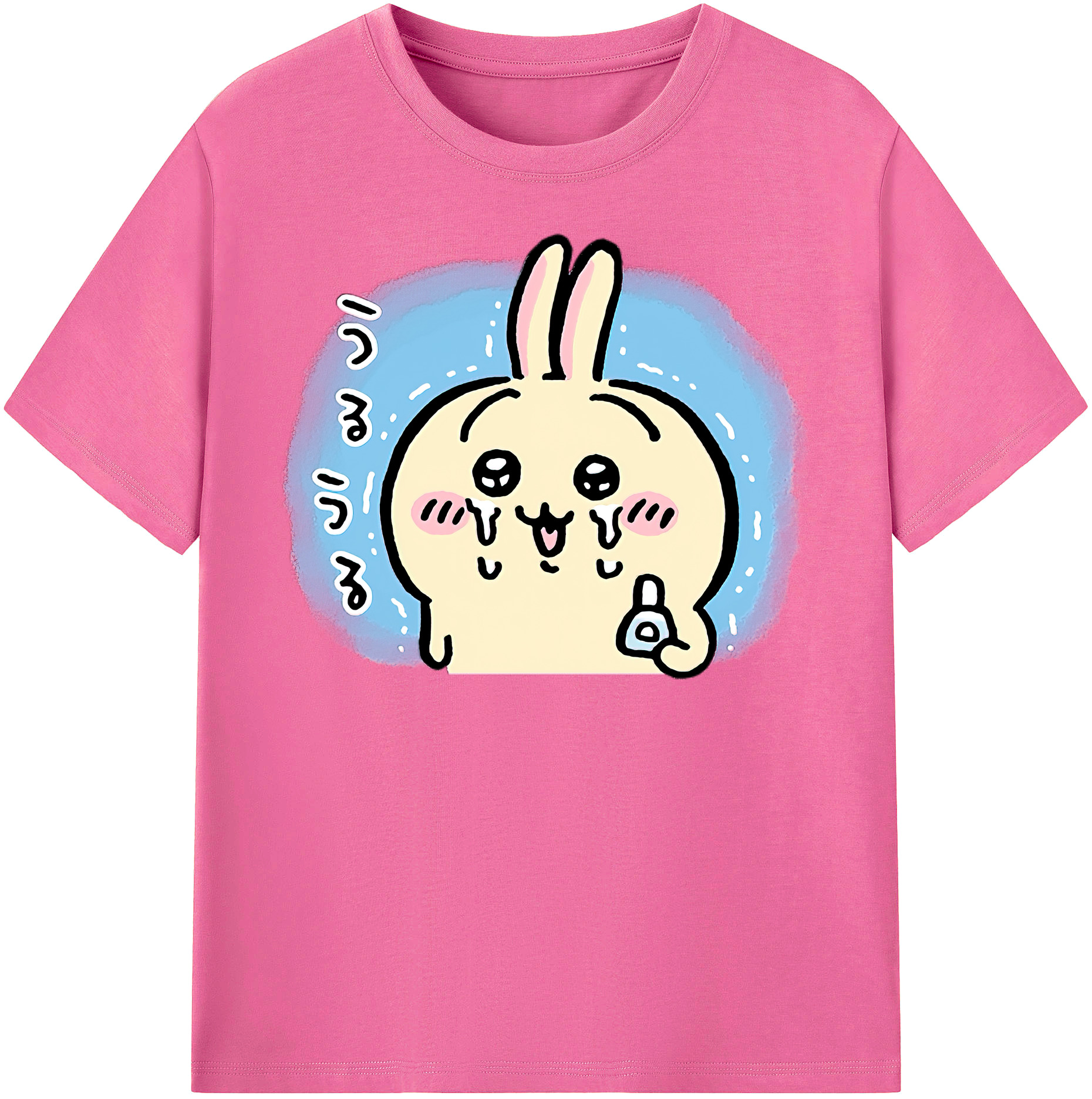 （画像用） ちいかわ うさぎ Chii-kawa usagi レディースカジュアルプリントTシャツ（綿100％）